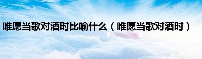 唯愿当歌对酒时比喻什么（唯愿当歌对酒时） 第1张