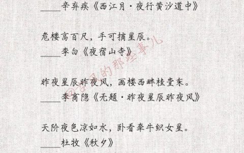 关于星星的诗句有哪些（描写星星的优美诗句）