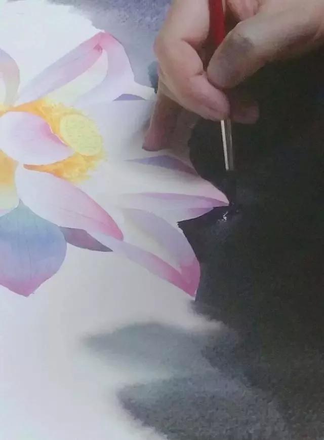 水彩画入门：一个超详细的水彩荷花教程 第171张